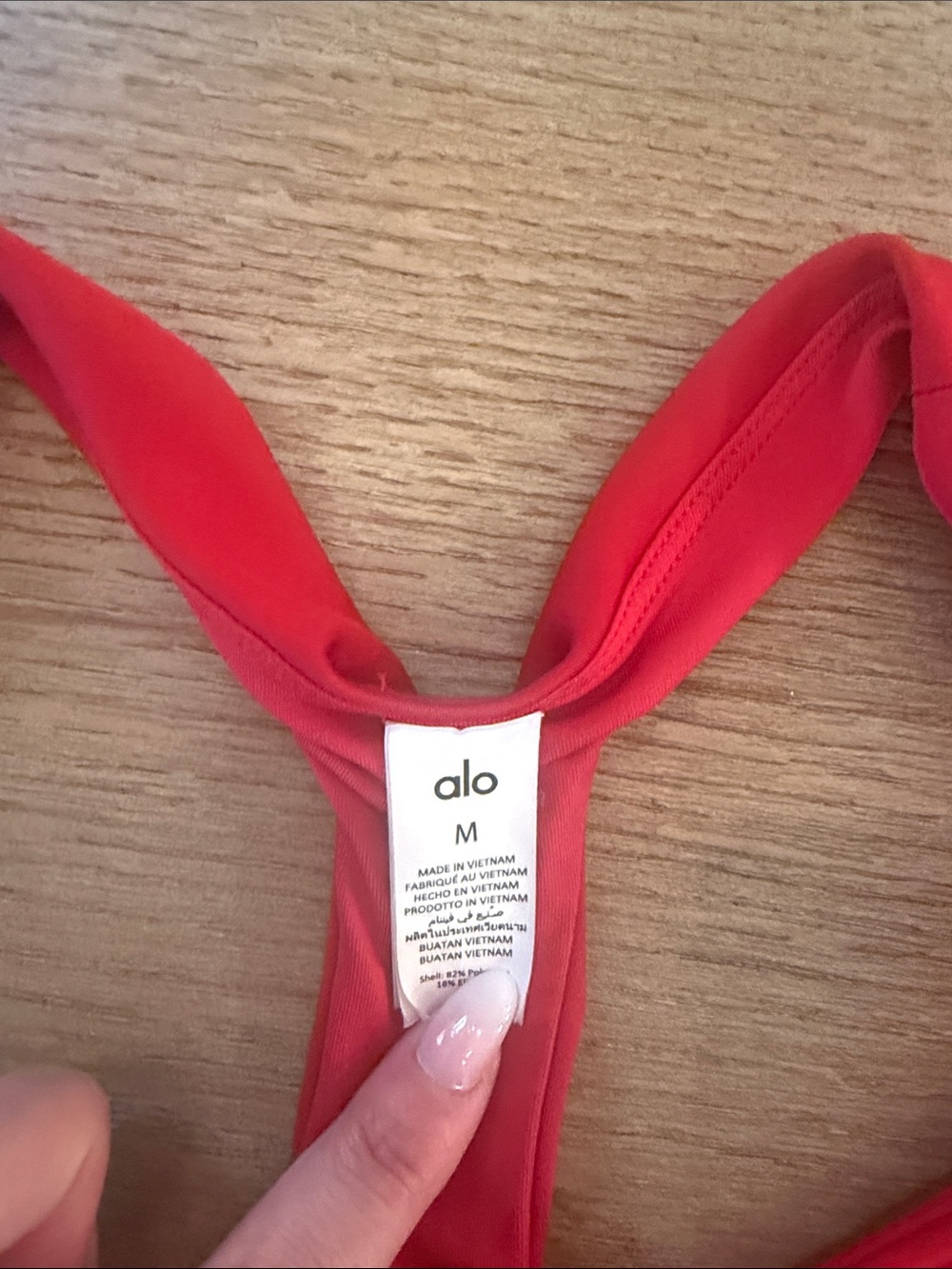 ALO Yoga Red Racerback Sports Bra - Picture 2 of 3